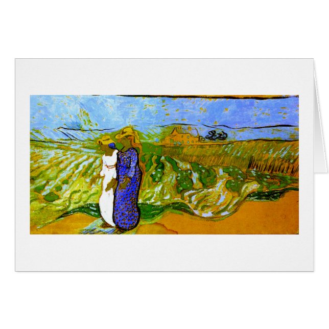 Two Women Crossing Fields Van Gogh Fine Art (Front Horizontal)