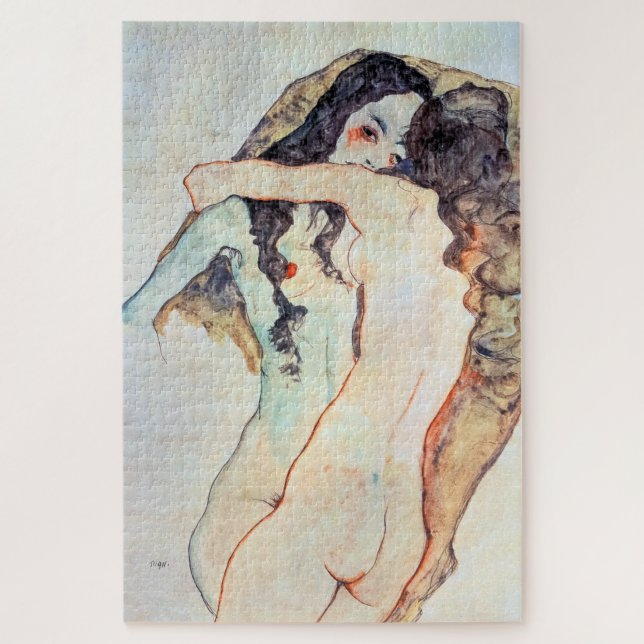 Two Women Embracing | Egon Schiele | Jigsaw Puzzle (Vertical)