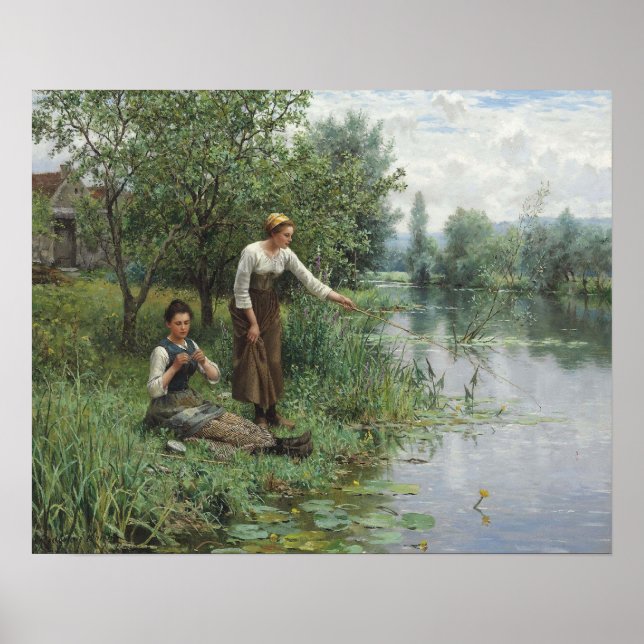 Two Women Fishing Poster - Daniel Ridgway Knight (Front)