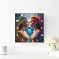 Two Women With Colourful Auras in Abstract Art