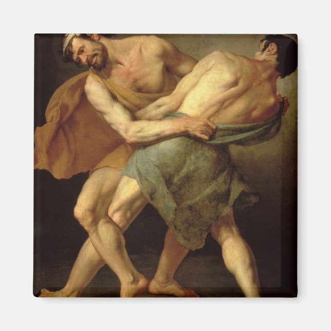 Two Wrestlers Magnet (Front)