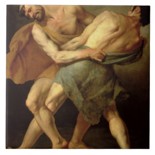 Two Wrestlers Tile