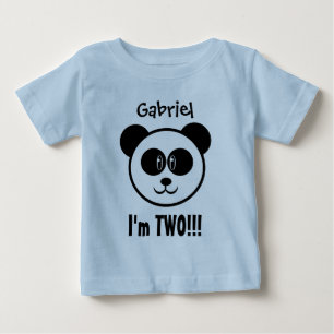 Two Year 2nd Birthday with Panda V03C Baby T-Shirt
