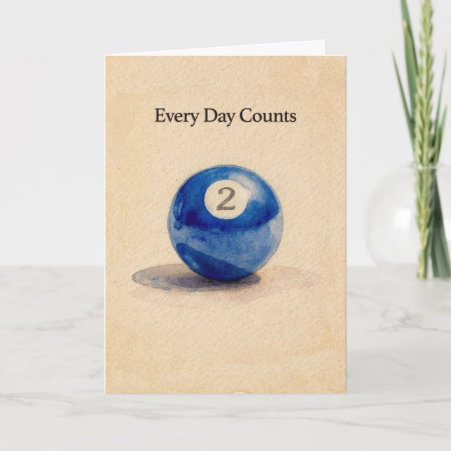 Two Year Anniversary Sobriety Pool Ball Card (Front)