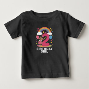 Two Year Old Birthday Girl Cute 2nd Birthday Baby T-Shirt