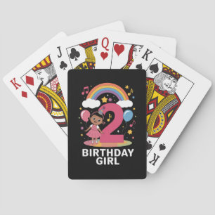 Two Year Old Birthday Girl Cute 2nd Birthday  Playing Cards