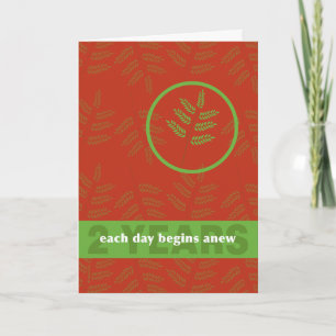 Two Years a Day at a Time Recovery New Leaf Card