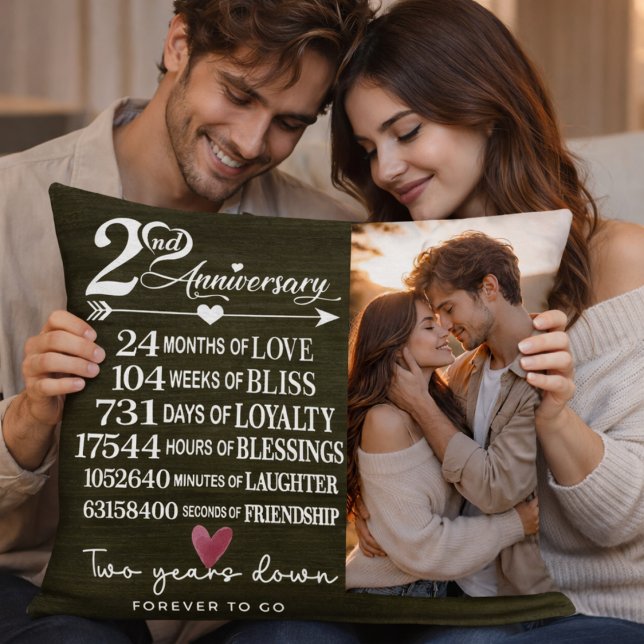 Two Years Down Forever to Go Romantic Gift Cushion (Creator Uploaded)