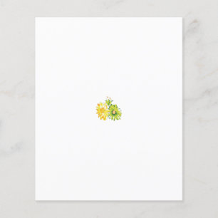 Two yellow and green flowers on a white background flyer