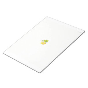 two yellow and green flowers on a white background notepad