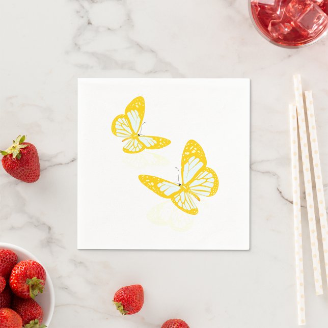 Two Yellow Butterflies Paper Napkins (Creator Uploaded)