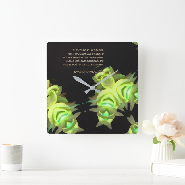 "Two yellow heart in black from gold" & Futuro Square Wall Clock (Home)