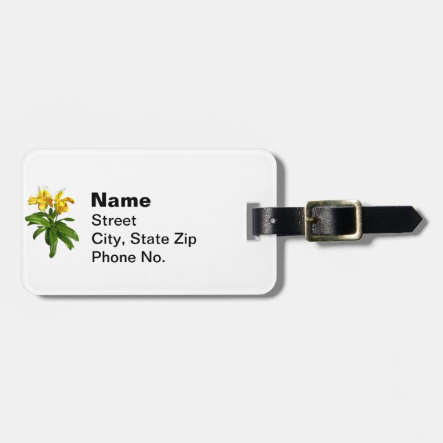 Two Yellow Lady Slipper Orchids Luggage Tag (Front Horizontal)