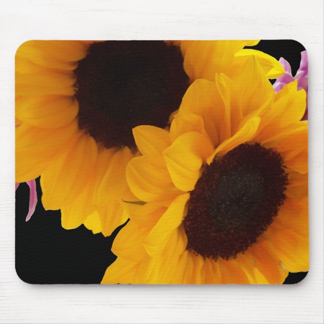 Two yellow sunflowers mouse pad (Front)