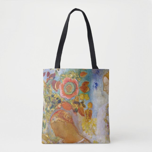 Two Young Girls among Flowers, Redon Tote Bag (Front)
