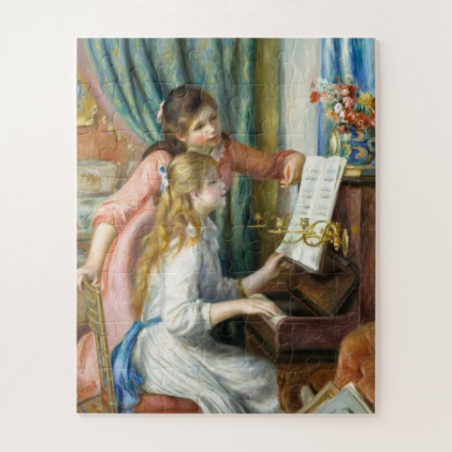 Two Young Girls at the Piano by Auguste Renoir Art Jigsaw Puzzle (Vertical)
