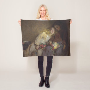 Two Young Girls Returning Home Fleece Blanket