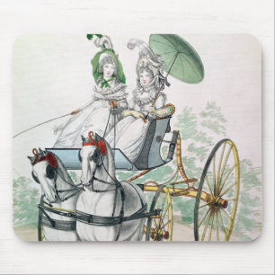 Two young ladies in calico gowns mouse pad