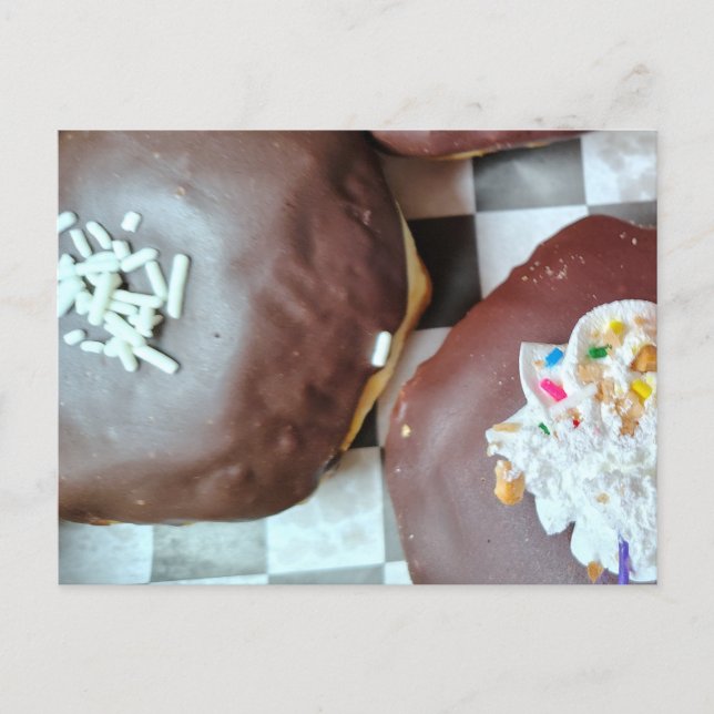 Two Yummy Doughnuts Ready to Enjoy Postcard (Front)