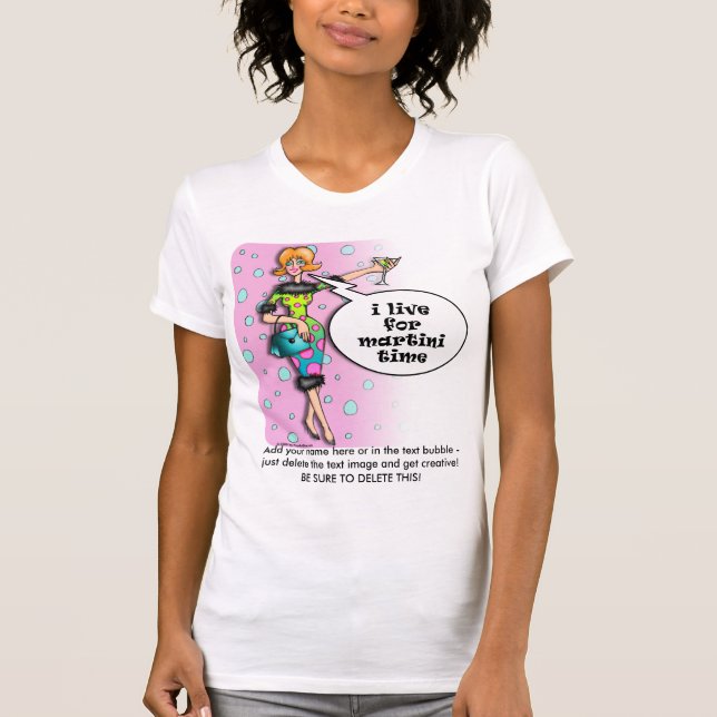 Twofer Tees - Polka Dot Martini Diva (Front)