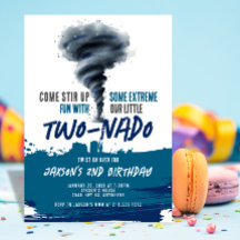 Twonado Twister Tornado Blue Grunge Birthday