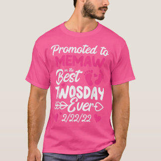 Twosday Promoted To Memaw Grandma New Baby Announc T-Shirt