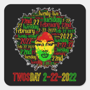 Twosday Tuesday 2/22/2022 Black History February Square Sticker