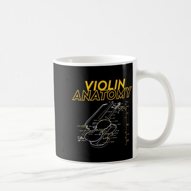 Twoset Violin Violin Anatomy Drawing Diagram Limit Coffee Mug (Right)