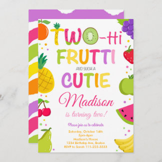 Twotti Frutti Cutie 2nd Birthday Invitation