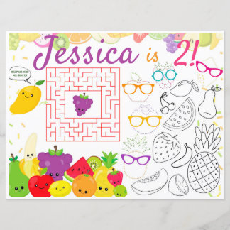 Twotti Frutti placemats activity & colouring sheet
