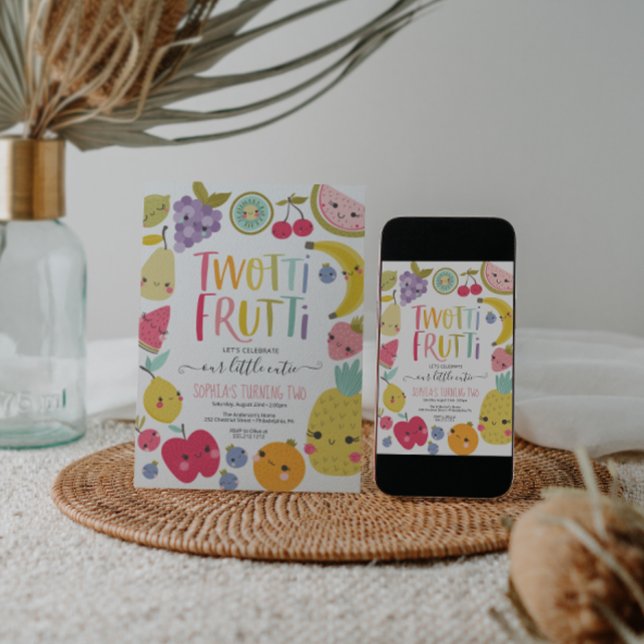 Twotti Frutti Second Birthday Party  Invitation (Creator Uploaded)