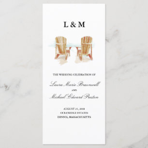 TwoWatercolor Adirondack Chairs Ceremony Program Programme