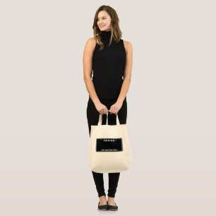 TX Custom License Plate Tote Bag