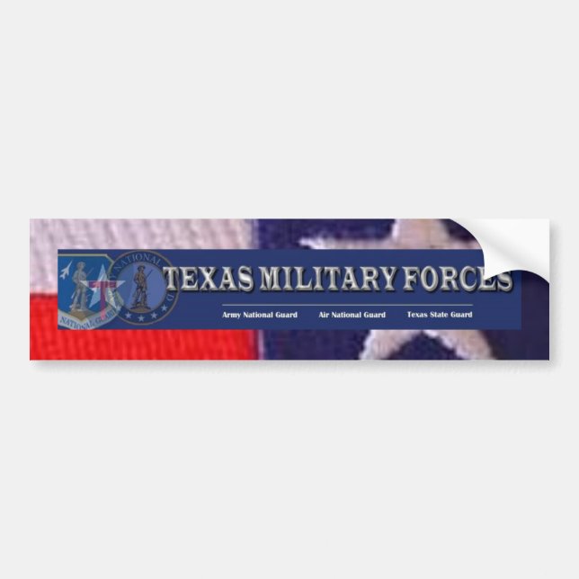 TX flag square, texas military forces Bumper Sticker (Front)