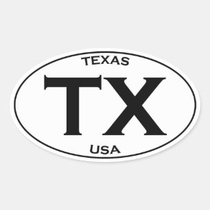 TX - Texas USA Oval Sticker