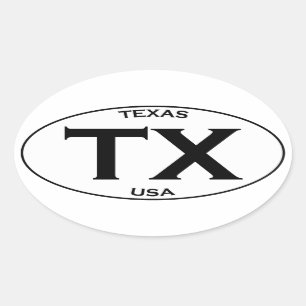 TX - Texas USA Oval Sticker