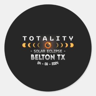 Tx Total Solar Eclipse 2024  Classic Round Sticker
