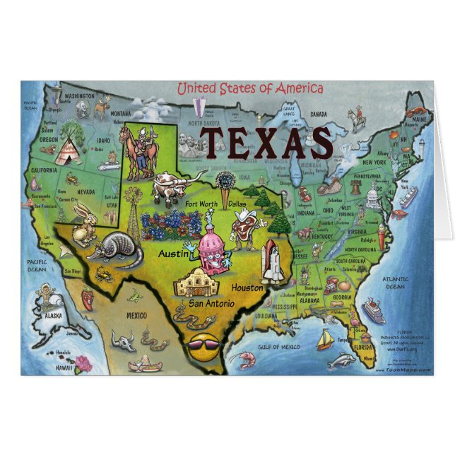TX USA Map (Front Horizontal)