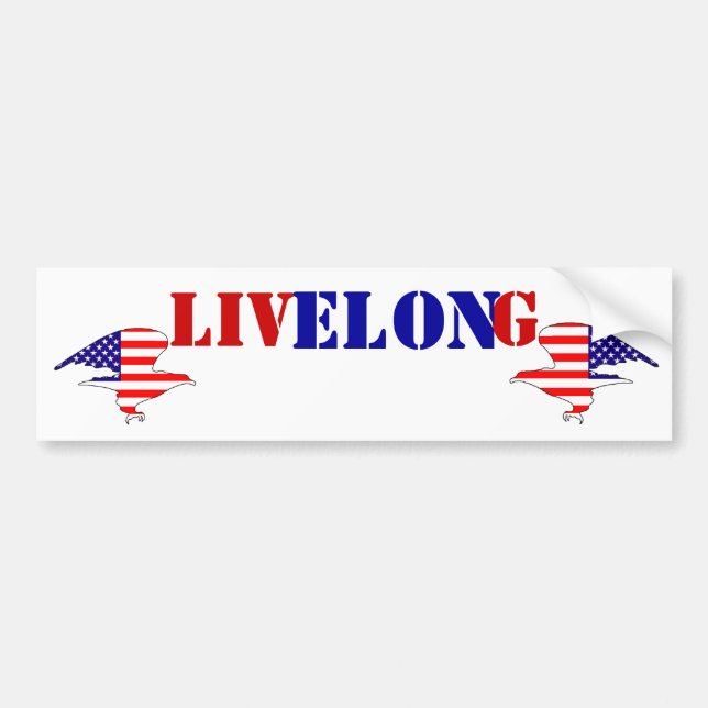 TY Elon LIVELONG Absolute Free Speech eagle flags Bumper Sticker (Front)
