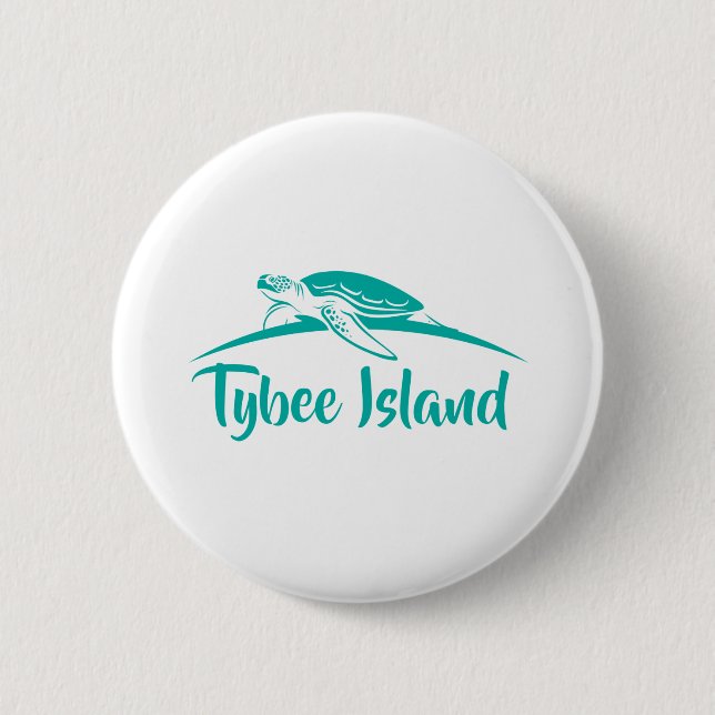 Tybee Green Turtle 6 Cm Round Badge (Front)