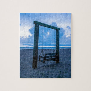 tybee island beach ocean front evening jigsaw puzzle