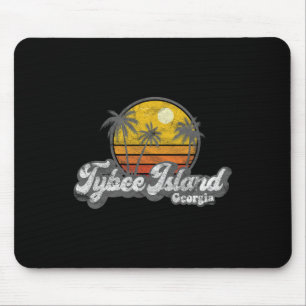 Tybee Island Ga Retro 70's Vintage Surfer Gift Mouse Pad