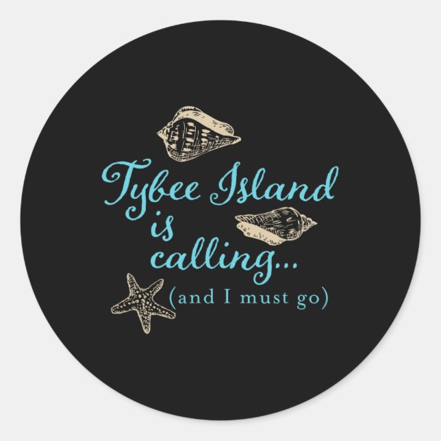 Tybee Island Georgia Is Calling  Classic Round Sticker (Front)