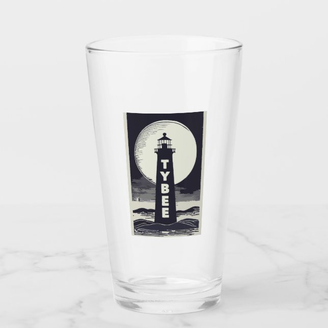 Tybee Island Georgia Lighthouse Moon Glass (Front)