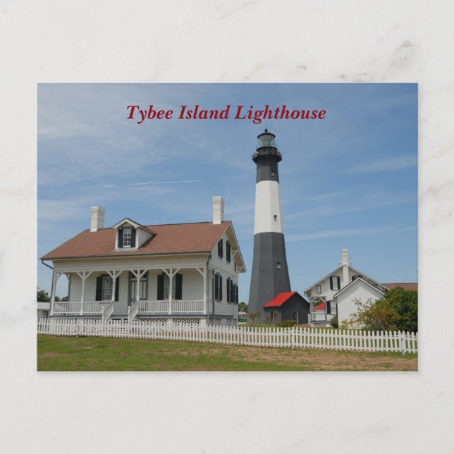 Tybee Island, Georgia lighthouse Postcard (Front)