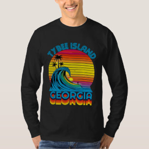 Tybee Island Georgia Retro Throwback Surf & Beach  T-Shirt