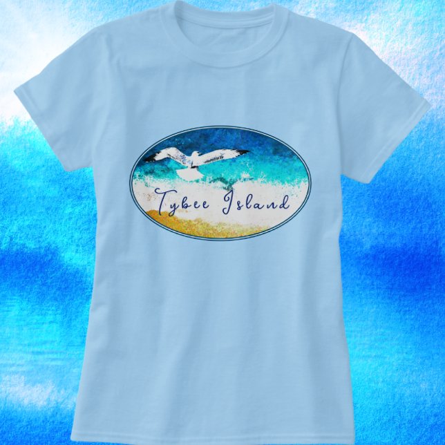 Tybee Island Georgia Soaring Seagull Beach T-Shirt (Creator Uploaded)