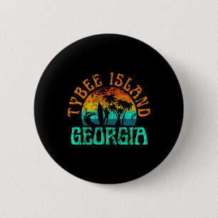 Tybee Island Georgia Surfing Beach Ocean Waves Sur 6 Cm Round Badge