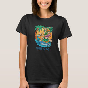Tybee Island Georgia Vacation Surfing Tiki Man Bea T-Shirt