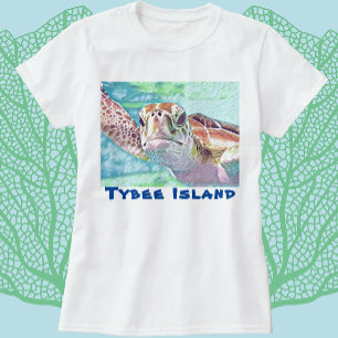Tybee Island Georgia Watercolor Sea Turtle T-Shirt